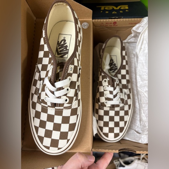 NIB Vans Authentic Brown/White Check Sneakers Size 6.5 - Picture 6 of 6